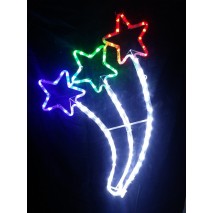 ozdoba VO-THREE STAR R/G/B (3 hviezdy čer,zel,modr) 82x62 MALÁ